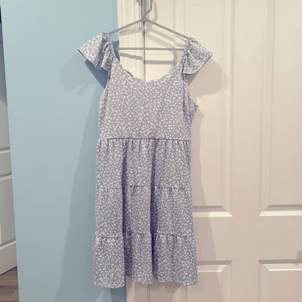 Floral Dress with scalloped neck line